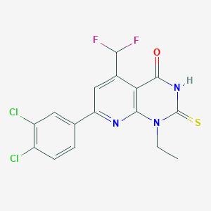 molecular formula C16H11Cl2F2N3OS B4353254 7-(3,4-dichlorophenyl)-5-(difluoromethyl)-1-ethyl-2-sulfanylpyrido[2,3-d]pyrimidin-4(1H)-one 