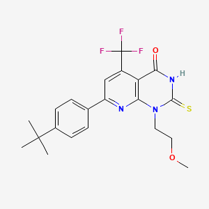 7-[4-(TERT-BUTYL)PHENYL]-1-(2-METHOXYETHYL)-2-SULFANYL-5-(TRIFLUOROMETHYL)PYRIDO[2,3-D]PYRIMIDIN-4(1H)-ONE