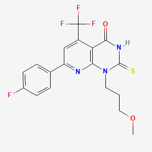 7-(4-fluorophenyl)-1-(3-methoxypropyl)-2-sulfanyl-5-(trifluoromethyl)pyrido[2,3-d]pyrimidin-4(1H)-one