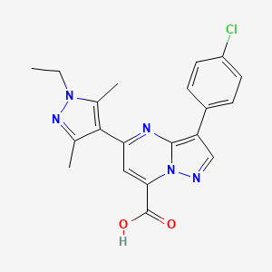 3-(4-chlorophenyl)-5-(1-ethyl-3,5-dimethyl-1H-pyrazol-4-yl)pyrazolo[1,5-a]pyrimidine-7-carboxylic acid