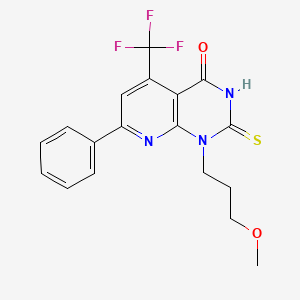 1-(3-methoxypropyl)-7-phenyl-2-sulfanyl-5-(trifluoromethyl)pyrido[2,3-d]pyrimidin-4(1H)-one