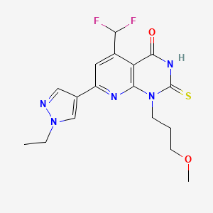 5-(difluoromethyl)-7-(1-ethyl-1H-pyrazol-4-yl)-1-(3-methoxypropyl)-2-sulfanylpyrido[2,3-d]pyrimidin-4(1H)-one