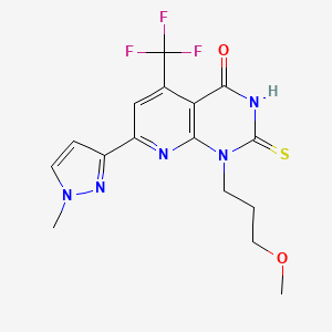 1-(3-methoxypropyl)-7-(1-methyl-1H-pyrazol-3-yl)-2-sulfanyl-5-(trifluoromethyl)pyrido[2,3-d]pyrimidin-4(1H)-one