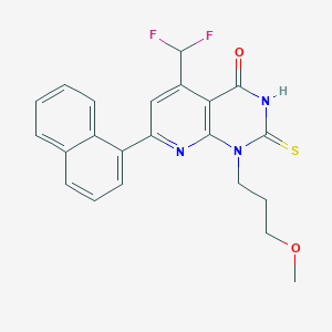 molecular formula C22H19F2N3O2S B4353314 5-(difluoromethyl)-2-mercapto-1-(3-methoxypropyl)-7-(1-naphthyl)pyrido[2,3-d]pyrimidin-4(1H)-one 