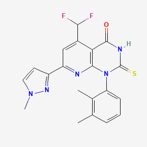 5-(difluoromethyl)-1-(2,3-dimethylphenyl)-7-(1-methyl-1H-pyrazol-3-yl)-2-sulfanylpyrido[2,3-d]pyrimidin-4(1H)-one