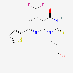 5-(DIFLUOROMETHYL)-1-(3-METHOXYPROPYL)-2-SULFANYL-7-(2-THIENYL)PYRIDO[2,3-D]PYRIMIDIN-4(1H)-ONE