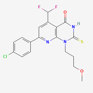 7-(4-chlorophenyl)-5-(difluoromethyl)-1-(3-methoxypropyl)-2-sulfanylpyrido[2,3-d]pyrimidin-4(1H)-one