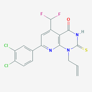 molecular formula C17H11Cl2F2N3OS B4353345 1-ALLYL-7-(3,4-DICHLOROPHENYL)-5-(DIFLUOROMETHYL)-2-SULFANYLPYRIDO[2,3-D]PYRIMIDIN-4(1H)-ONE 