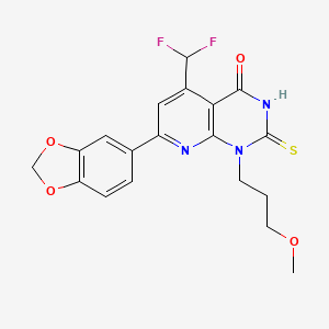 molecular formula C19H17F2N3O4S B4353351 7-(1,3-benzodioxol-5-yl)-5-(difluoromethyl)-1-(3-methoxypropyl)-2-sulfanylpyrido[2,3-d]pyrimidin-4(1H)-one 