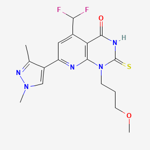 5-(difluoromethyl)-7-(1,3-dimethyl-1H-pyrazol-4-yl)-1-(3-methoxypropyl)-2-sulfanylpyrido[2,3-d]pyrimidin-4(1H)-one