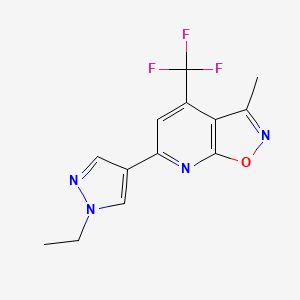 molecular formula C13H11F3N4O B4353386 6-(1-ethyl-1H-pyrazol-4-yl)-3-methyl-4-(trifluoromethyl)isoxazolo[5,4-b]pyridine 