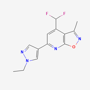 molecular formula C13H12F2N4O B4353406 4-(difluoromethyl)-6-(1-ethyl-1H-pyrazol-4-yl)-3-methylisoxazolo[5,4-b]pyridine 