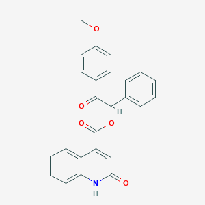 molecular formula C25H19NO5 B435344 2-(4-Methoxyphenyl)-2-oxo-1-phenylethyl 2-hydroxy-4-quinolinecarboxylate CAS No. 312947-66-3