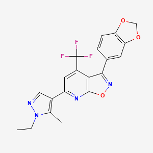 3-(1,3-benzodioxol-5-yl)-6-(1-ethyl-5-methyl-1H-pyrazol-4-yl)-4-(trifluoromethyl)isoxazolo[5,4-b]pyridine