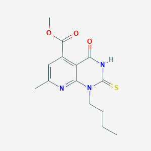 molecular formula C14H17N3O3S B4353461 methyl 1-butyl-2-mercapto-7-methyl-4-oxo-1,4-dihydropyrido[2,3-d]pyrimidine-5-carboxylate 