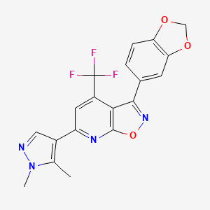 3-(1,3-benzodioxol-5-yl)-6-(1,5-dimethyl-1H-pyrazol-4-yl)-4-(trifluoromethyl)isoxazolo[5,4-b]pyridine