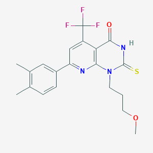 7-(3,4-dimethylphenyl)-1-(3-methoxypropyl)-2-sulfanyl-5-(trifluoromethyl)pyrido[2,3-d]pyrimidin-4(1H)-one