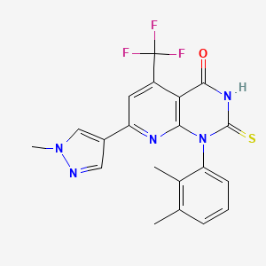 1-(2,3-dimethylphenyl)-7-(1-methyl-1H-pyrazol-4-yl)-2-sulfanyl-5-(trifluoromethyl)pyrido[2,3-d]pyrimidin-4(1H)-one