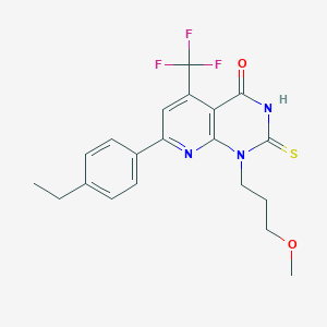 7-(4-ethylphenyl)-1-(3-methoxypropyl)-2-sulfanyl-5-(trifluoromethyl)pyrido[2,3-d]pyrimidin-4(1H)-one