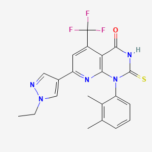 1-(2,3-dimethylphenyl)-7-(1-ethyl-1H-pyrazol-4-yl)-2-sulfanyl-5-(trifluoromethyl)pyrido[2,3-d]pyrimidin-4(1H)-one