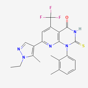 1-(2,3-dimethylphenyl)-7-(1-ethyl-5-methyl-1H-pyrazol-4-yl)-2-mercapto-5-(trifluoromethyl)pyrido[2,3-d]pyrimidin-4(1H)-one