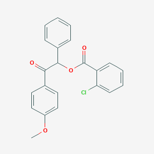molecular formula C22H17ClO4 B435354 2-(4-Methoxyphenyl)-2-oxo-1-phenylethyl 2-chlorobenzoate CAS No. 313395-01-6