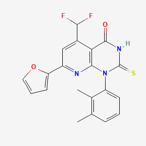 5-(DIFLUOROMETHYL)-1-(2,3-DIMETHYLPHENYL)-7-(2-FURYL)-2-SULFANYLPYRIDO[2,3-D]PYRIMIDIN-4(1H)-ONE