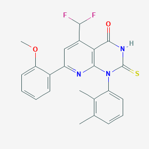 5-(difluoromethyl)-1-(2,3-dimethylphenyl)-7-(2-methoxyphenyl)-2-sulfanylpyrido[2,3-d]pyrimidin-4(1H)-one