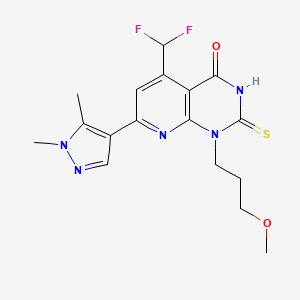 5-(difluoromethyl)-7-(1,5-dimethyl-1H-pyrazol-4-yl)-1-(3-methoxypropyl)-2-sulfanylpyrido[2,3-d]pyrimidin-4(1H)-one