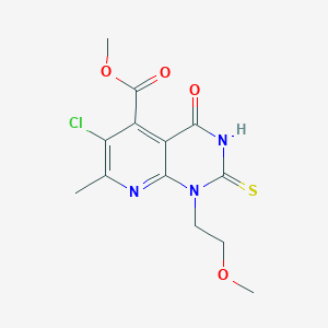 Methyl 6-chloro-1-(2-methoxyethyl)-7-methyl-4-oxo-2-sulfanyl-1,4-dihydropyrido[2,3-d]pyrimidine-5-carboxylate