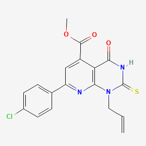 molecular formula C18H14ClN3O3S B4353594 methyl 1-allyl-7-(4-chlorophenyl)-2-mercapto-4-oxo-1,4-dihydropyrido[2,3-d]pyrimidine-5-carboxylate 