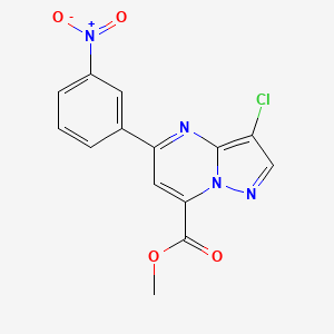 methyl 3-chloro-5-(3-nitrophenyl)pyrazolo[1,5-a]pyrimidine-7-carboxylate