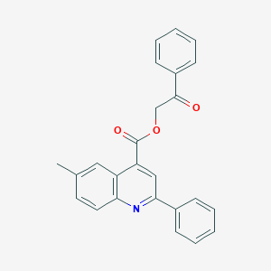 molecular formula C25H19NO3 B435360 Phenacyl 6-methyl-2-phenylquinoline-4-carboxylate CAS No. 312951-70-5