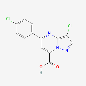 3-chloro-5-(4-chlorophenyl)pyrazolo[1,5-a]pyrimidine-7-carboxylic acid