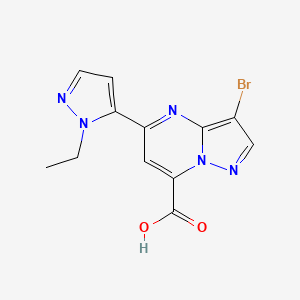 3-bromo-5-(1-ethyl-1H-pyrazol-5-yl)pyrazolo[1,5-a]pyrimidine-7-carboxylic acid