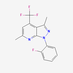 1-(2-fluorophenyl)-3,6-dimethyl-4-(trifluoromethyl)-1H-pyrazolo[3,4-b]pyridine