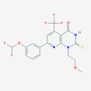 7-[3-(difluoromethoxy)phenyl]-1-(2-methoxyethyl)-2-sulfanyl-5-(trifluoromethyl)pyrido[2,3-d]pyrimidin-4(1H)-one