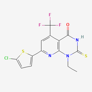 7-(5-chloro-2-thienyl)-1-ethyl-2-mercapto-5-(trifluoromethyl)pyrido[2,3-d]pyrimidin-4(1H)-one