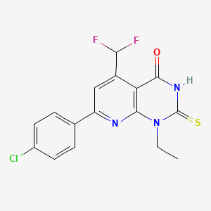 7-(4-chlorophenyl)-5-(difluoromethyl)-1-ethyl-2-sulfanylpyrido[2,3-d]pyrimidin-4(1H)-one