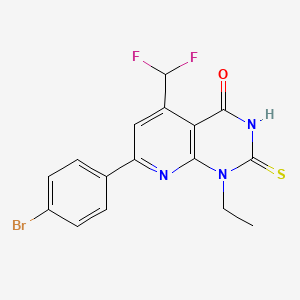 7-(4-bromophenyl)-5-(difluoromethyl)-1-ethyl-2-sulfanylpyrido[2,3-d]pyrimidin-4(1H)-one