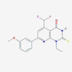 5-(difluoromethyl)-1-ethyl-7-(3-methoxyphenyl)-2-sulfanylpyrido[2,3-d]pyrimidin-4(1H)-one