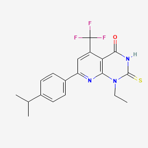 1-ETHYL-7-(4-ISOPROPYLPHENYL)-2-SULFANYL-5-(TRIFLUOROMETHYL)PYRIDO[2,3-D]PYRIMIDIN-4(1H)-ONE