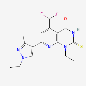 5-(difluoromethyl)-1-ethyl-7-(1-ethyl-3-methyl-1H-pyrazol-4-yl)-2-sulfanylpyrido[2,3-d]pyrimidin-4(1H)-one