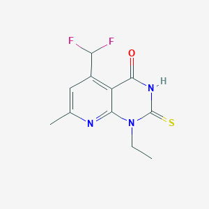 molecular formula C11H11F2N3OS B4353701 5-(difluoromethyl)-1-ethyl-7-methyl-2-sulfanylpyrido[2,3-d]pyrimidin-4(1H)-one 