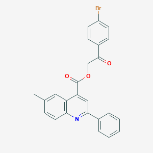 molecular formula C25H18BrNO3 B435372 2-(4-Bromophenyl)-2-oxoethyl 6-methyl-2-phenyl-4-quinolinecarboxylate CAS No. 346639-76-7