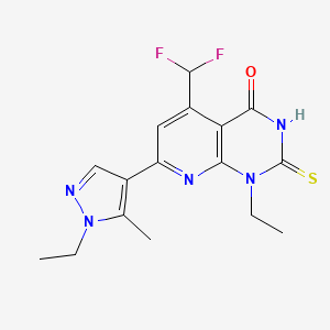 5-(difluoromethyl)-1-ethyl-7-(1-ethyl-5-methyl-1H-pyrazol-4-yl)-2-mercaptopyrido[2,3-d]pyrimidin-4(1H)-one