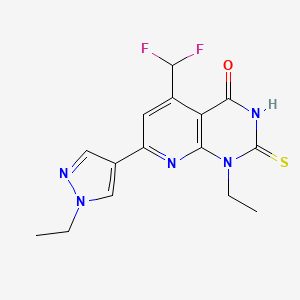 5-(difluoromethyl)-1-ethyl-7-(1-ethyl-1H-pyrazol-4-yl)-2-sulfanylpyrido[2,3-d]pyrimidin-4(1H)-one