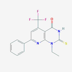 1-ethyl-7-phenyl-2-sulfanyl-5-(trifluoromethyl)pyrido[2,3-d]pyrimidin-4(1H)-one