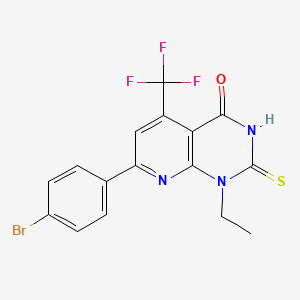 7-(4-bromophenyl)-1-ethyl-2-sulfanyl-5-(trifluoromethyl)pyrido[2,3-d]pyrimidin-4(1H)-one