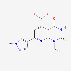 5-(difluoromethyl)-1-ethyl-7-(1-methyl-1H-pyrazol-4-yl)-2-sulfanylpyrido[2,3-d]pyrimidin-4(1H)-one